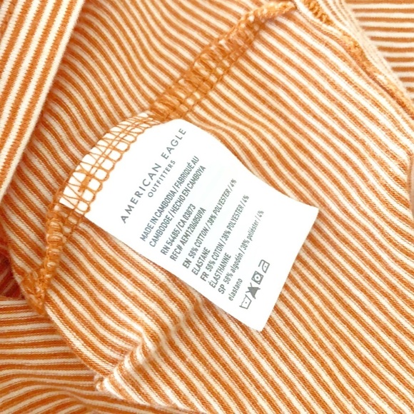 American Eagle Striped Rust Orange Scoop Neck‎ Tank - Picture 8 of 8